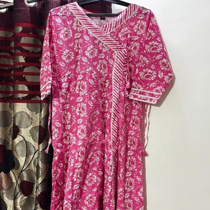 Pink Flared Kurta Set