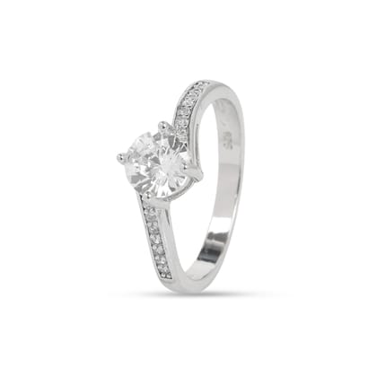 925 Sterling Silver Solitaire Ring with Round Brilliant Cut Cubic Zirconia for Women I Weight - 2.86 gram 925 Sterling Silver Solitaire Ring with Round Brilliant Cut Cubic Zirconia for Women I Weight - 2.86 gram