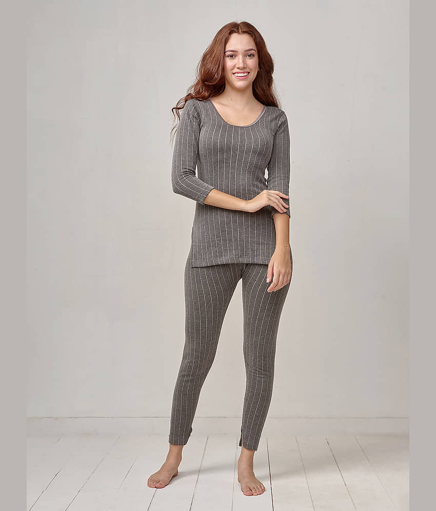 Lux Inferno Cotton Blend Thermal Sets - Grey Pack of 1