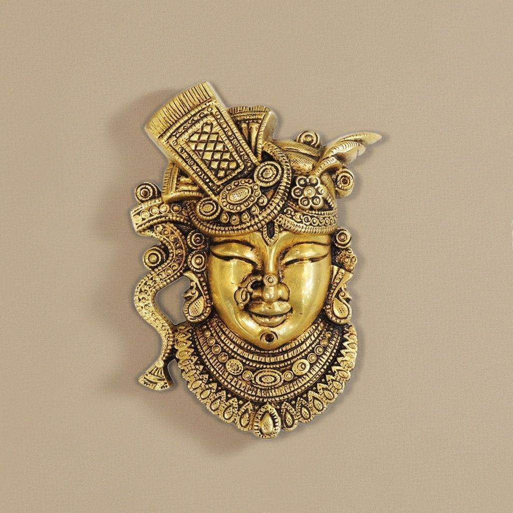 Brass Shrinathji Wall Hanging Idol, Height : 11.5 Inch (BSMAS1720 C)