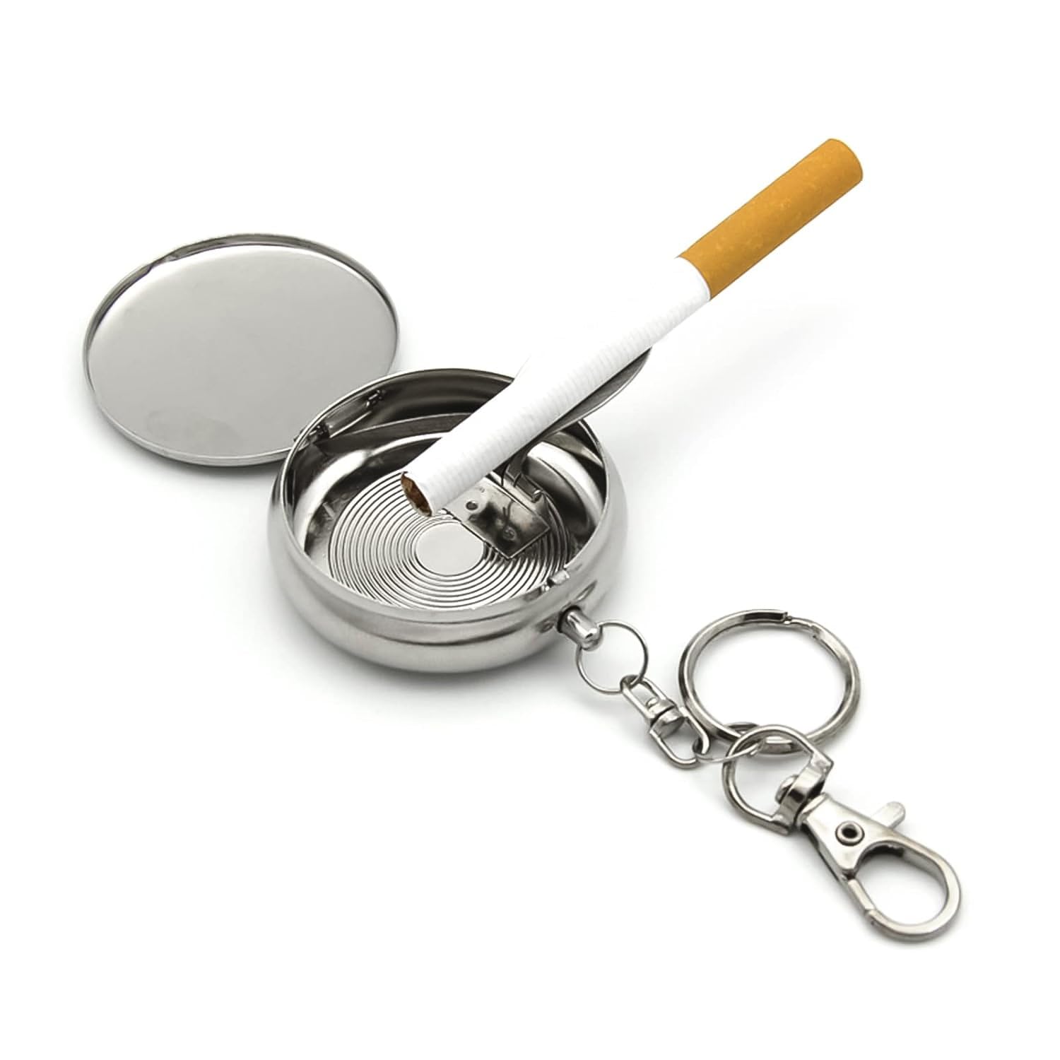 DHRUVINSRI Mini Pocket Stainless Steel with Keyring - Portable,Sleek, Compact & Stylish Accessory for Effortless Convenience (1pc)
