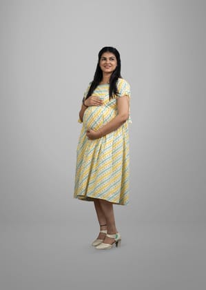 Soft Dobby Cotton Floral Frock With Designer Yoke (Copy) - Sleeveless