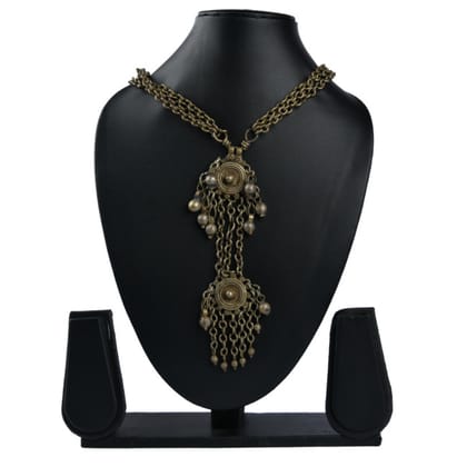 Tribes India Handcrafted White Metal Sankli Haar/Necklace for Women