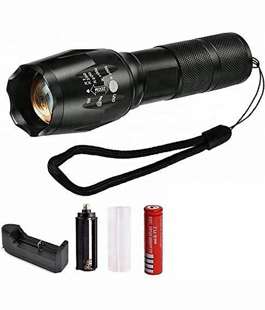 DAJUBHAI - 12W Rechargeable Flashlight Torch ( Pack of 1 )