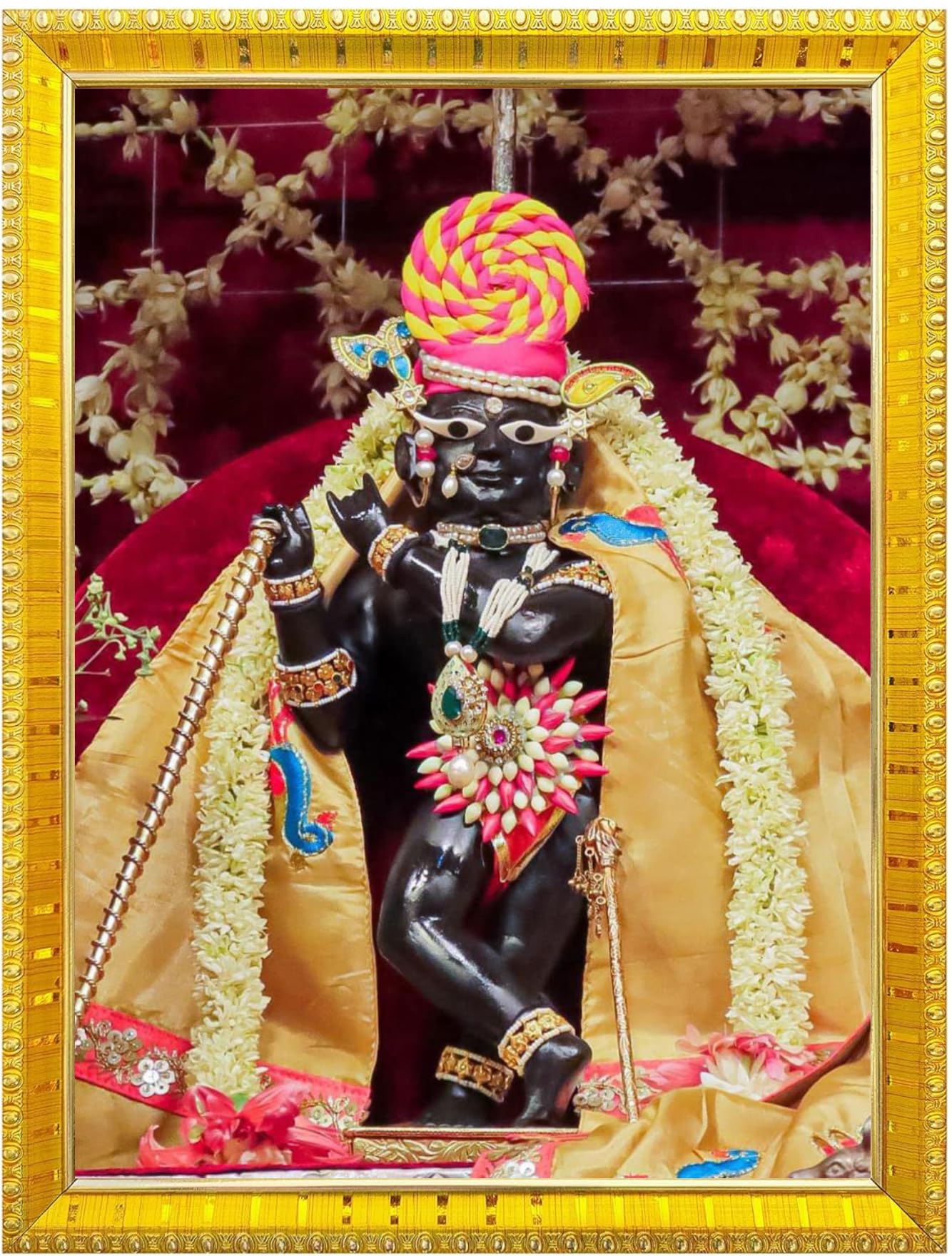 NOKKES Radha Raman Vrindavan Radha Raman Thakur Ji Photo Frames Religious Photo frame 5X7 Inch Photo Frame_QWW25