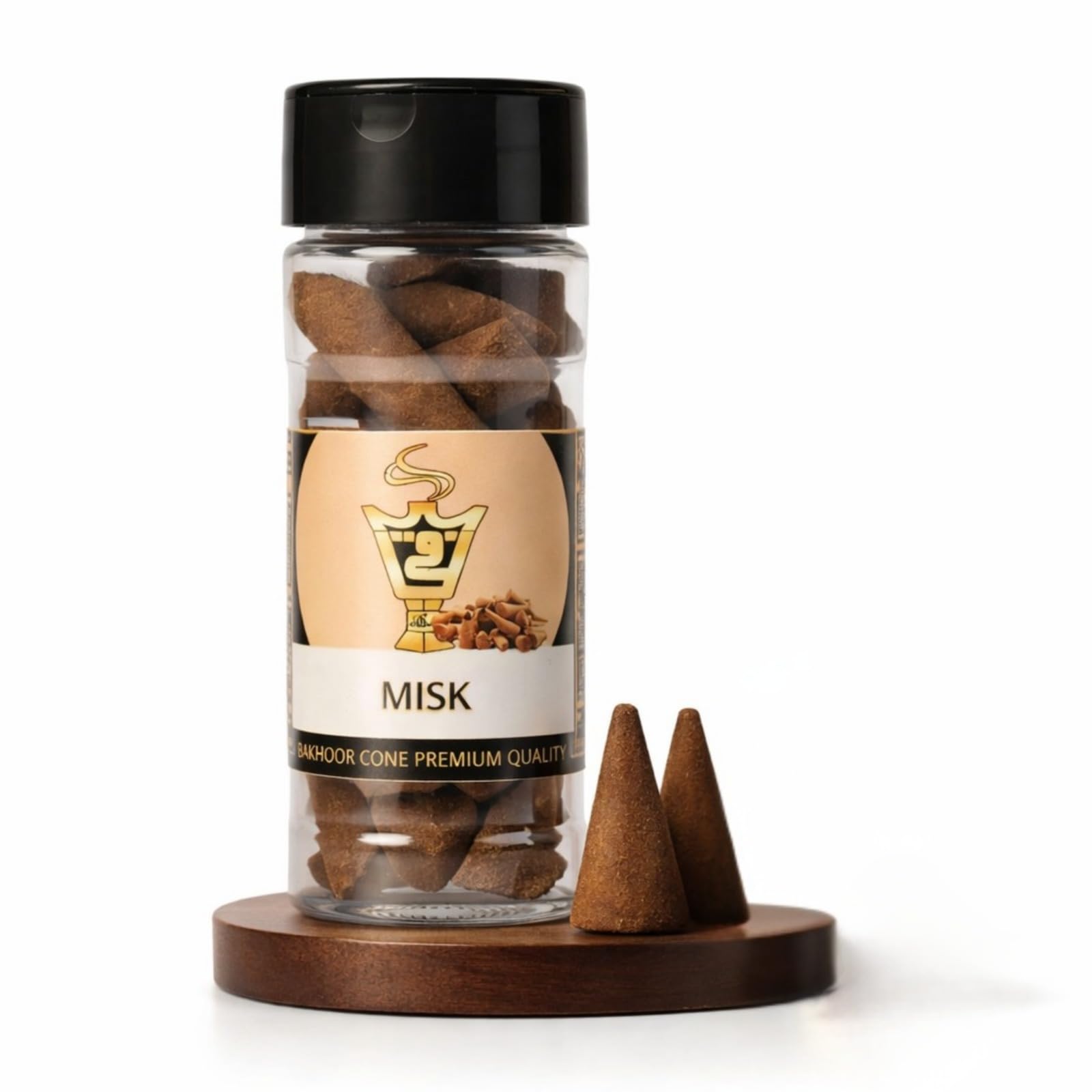 alNaqi Misk Cones 50g (Pack of 20) - Premium White Musk Incense Cones, Charcoal-Free Natural Misk Dhoop for Spiritual Purity & Home Freshness, Long-Lasting Aromatic Experience