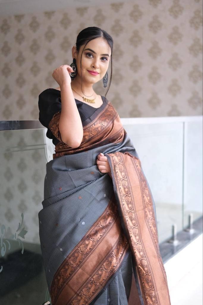 Zari Work Silk Saree With Blouse Piece