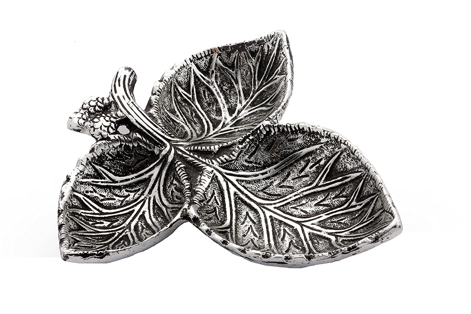 DreamKraft Metal Dry Fruit Tray for Dining Table Decoration (Silver)