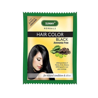 Sunny Herbals Black Hair Color | Rich & Natural Shade | No Ammonia | Long-Lasting Color | Covers Grey Effectively | With Henna, Amla & Bhringraj | Soft & Shiny Hair | Unisex, Pack of 12 Sunny Herbals Black Hair Color | Rich & Natural Shade | No Ammonia |