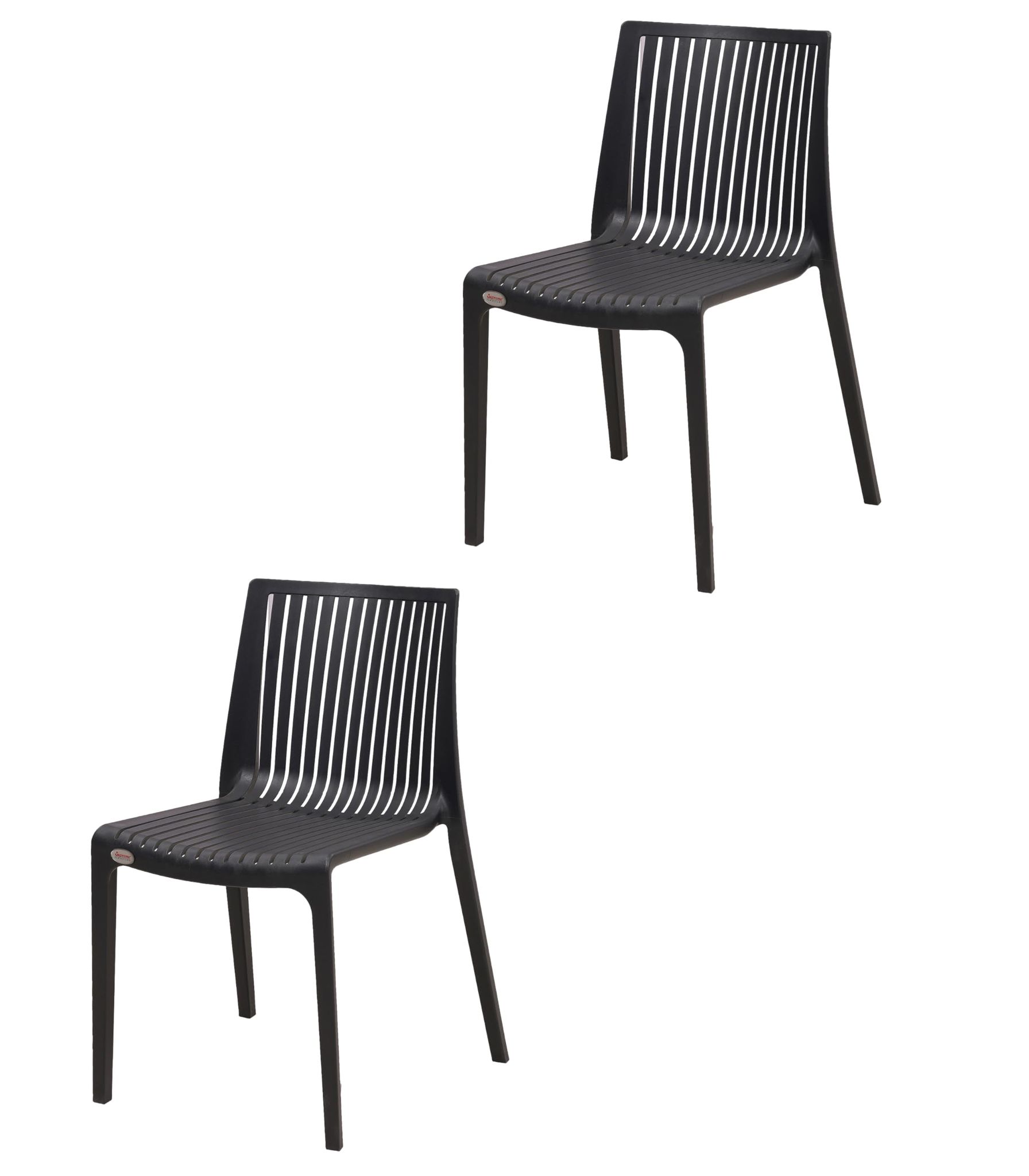 Supreme Furniture Oasis Plastic Without-Arm Chair Suitable for Home, Office, Garden, Living Room, Cafeteria, Restaurant, Hotel, Resort, Indoor & Outdoor(Set of 2, Champagne)