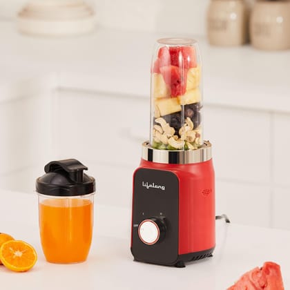 Lifelong Nutri Blender for Smoothies and Juices 500 Watts with 2 Jars - 100% Copper Motor Mixer Grinder, Blender & Smoothie Maker for Kitchen - Blender for Fruits & Vegetables - Stainless Steel Blades Lifelong Nutri Blender for Smoothies and Juices 500 W
