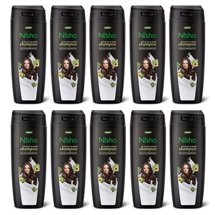 Nisha Healthy & Shiny Shampoo for Women Men 75ml Pack of 10, Avocado & Brahmi Shampoo for Strong Beautiful Hair