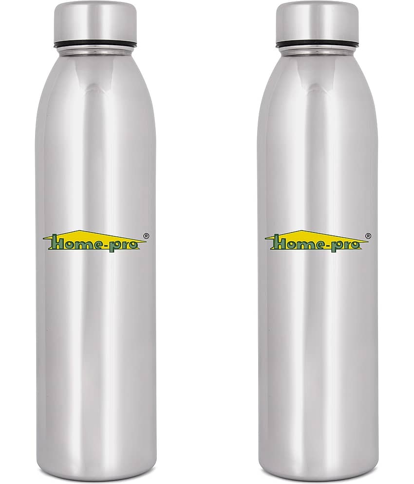 HomePro - Jointless Mirror Bottle Silver Fridge Water Bottle 1000 mL ( Set of 2 )