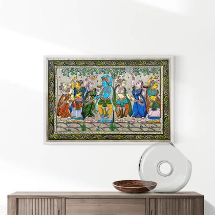 Krishna Rasleela Patta Tussar Painting