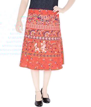 Sttoffa Cotton Wrap Skirt - Orange