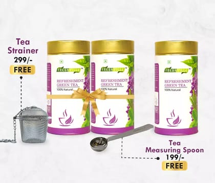 Freshville Refreshment Green Tea Peppermint Lemon Lemongrass Lavender 3 Month Pack 300g Tin