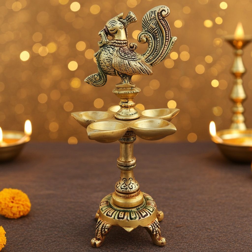 Brass Showpiece Murga Deepak Statue (BSMAS1239 C)