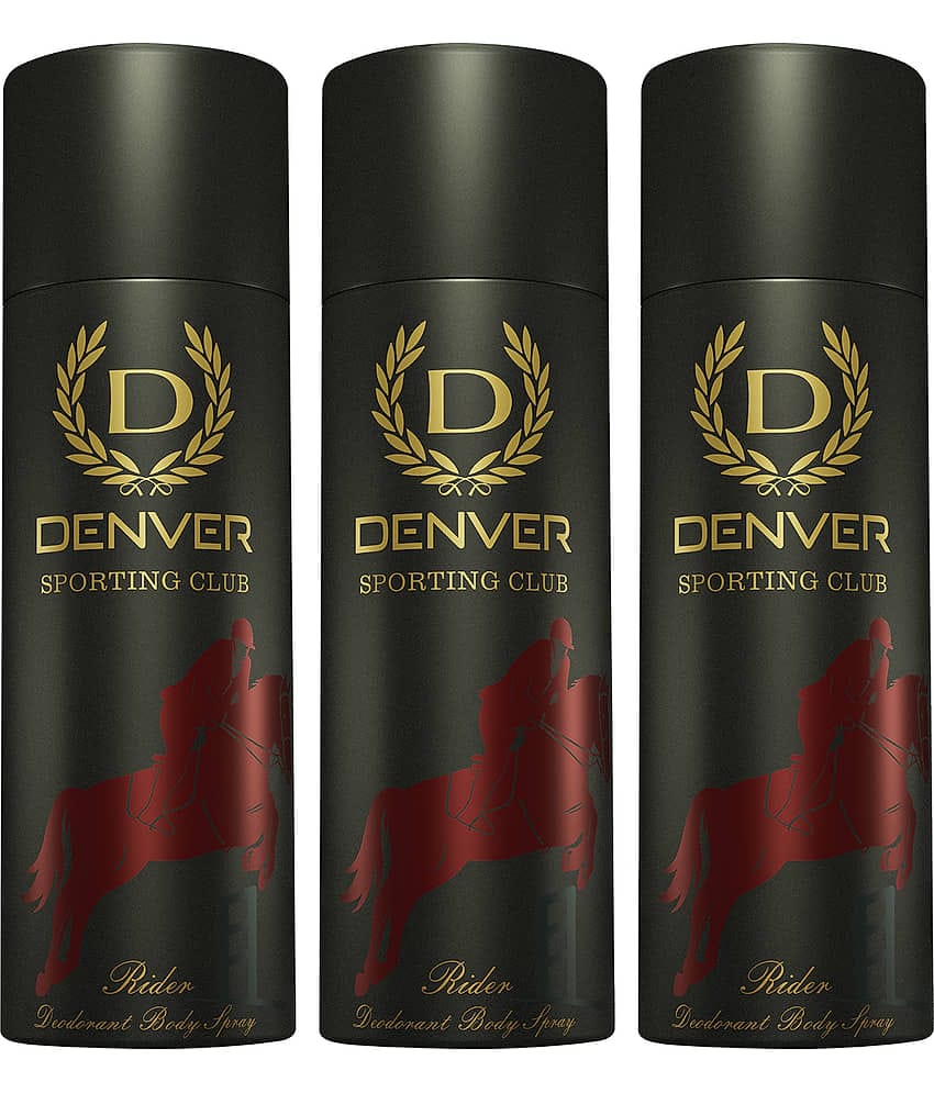 Denver Sporting Club Rider 165 ml Each Deodorant Spray for Men 495 ml ( Pack of 3 )