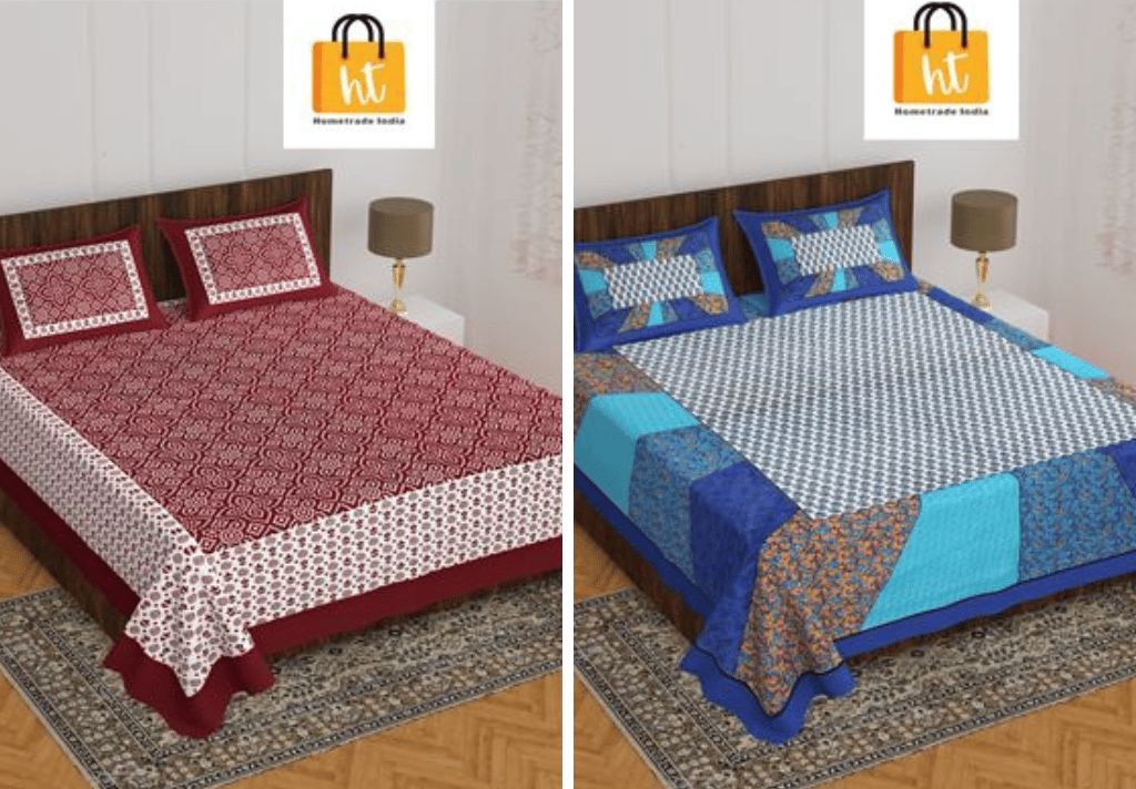 2201-Hometrade India- Standard Double Size (90*100 in )-Combo Double Bedsheet