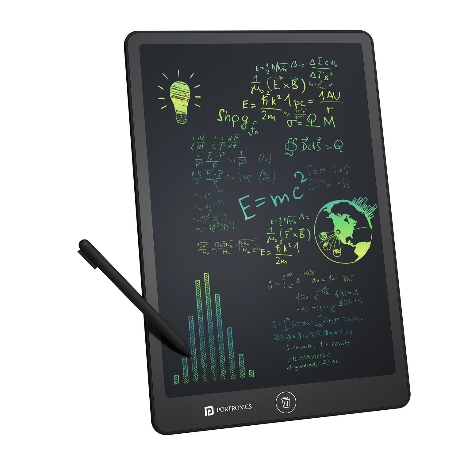Portronics Ruffpad 16 Lite LCD Writing Pad with Pressure-Sensitive Screen, One-Tap Erase, Screen Lock, Includes Stylus Pen