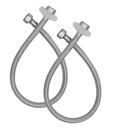 Orvos Connection Pipe, Premium 304 Stainless Steel, 30 inches, for hot & cold supply to geysers, sinks, basins and flush tanks, Set of 2