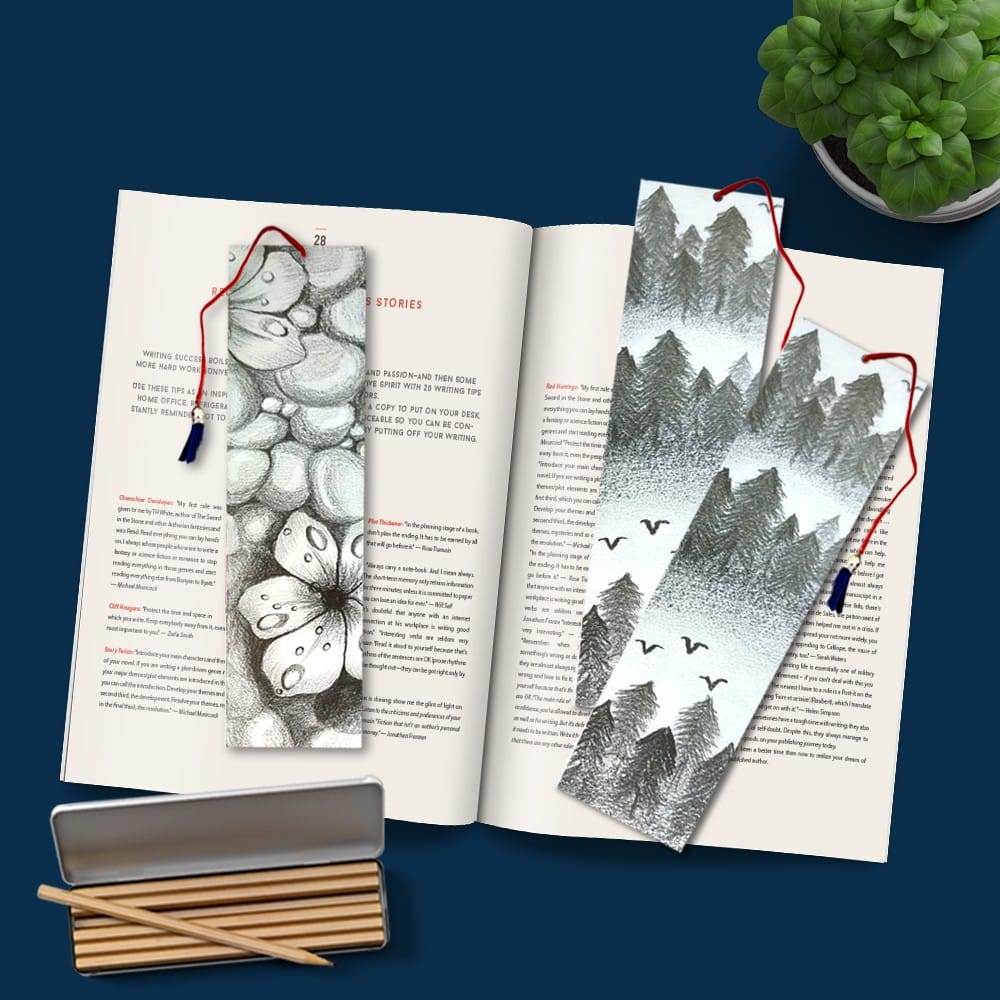 Pencil Shading on Book Marks  Diy Kit by Penkraft