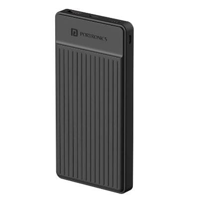 Portronics Luxcell B12 10,000mAh 12W Power Bank, Ultra Slim Power Bank with USB-A Output Port & Dual Input Ports (Micro & Type C)