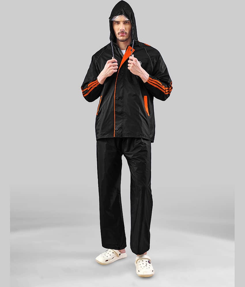 lux venus Black Nylon Men's Rain Suit ( Pack of 1 )