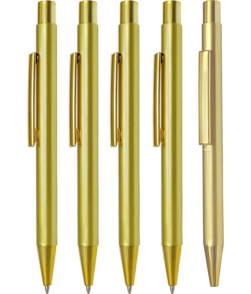 UJJi Gold Colour Click Shiny Metal Ball Pen