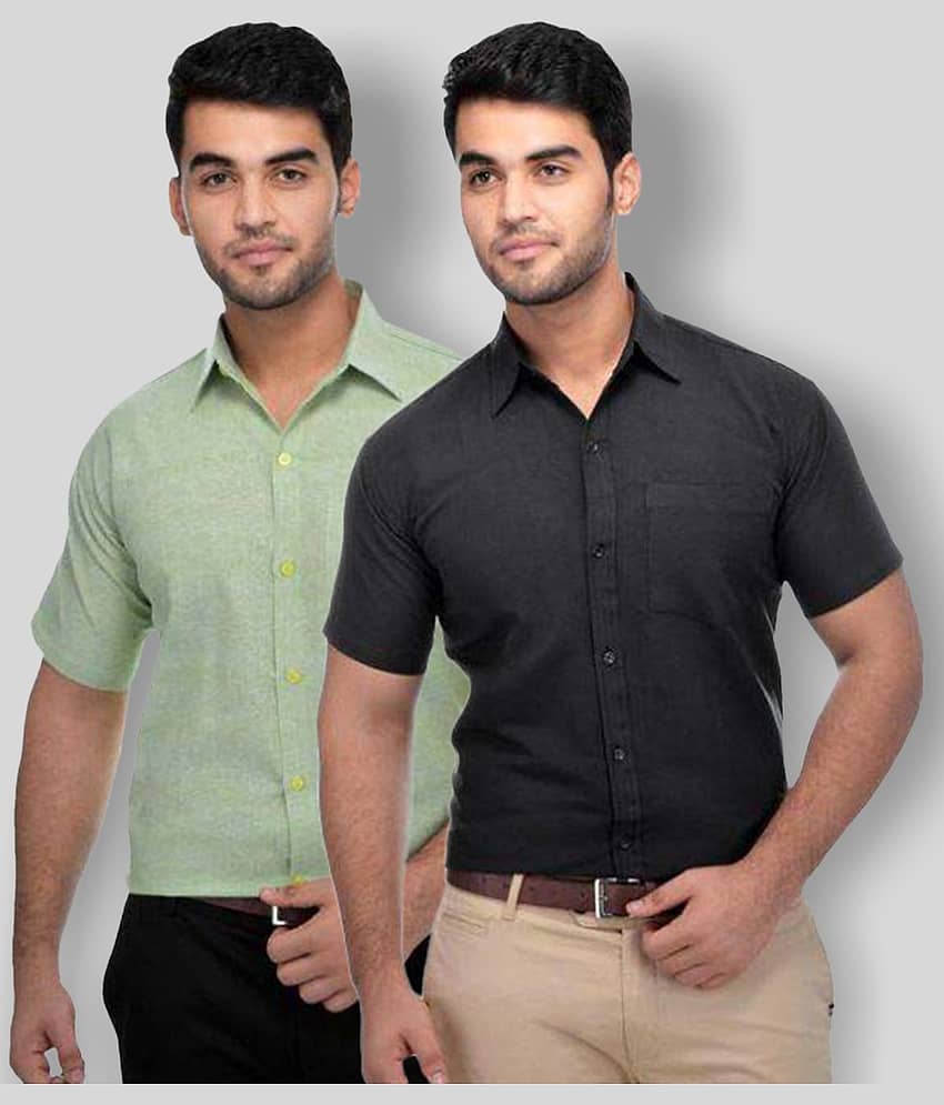 DESHBANDHU DBK - Multicolor Cotton Regular Fit Men's Formal Shirt (Pack of 2)