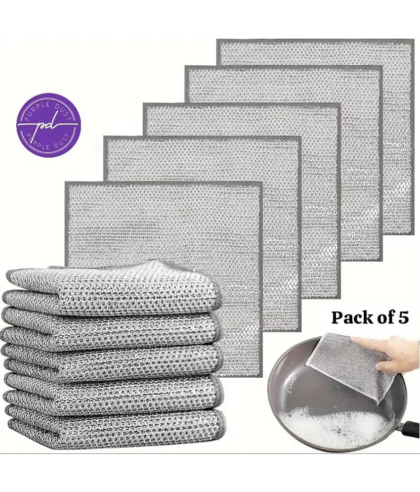 Non-Scratch Dish Wash Cloth, Steel Wire Dish Cloth (Pack of 5)