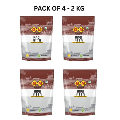 GM Foods Ragi Atta 500g (Pack of 4) | Stone Ground Finger Millet Flour | High in Calcium, Iron & Fiber | Easy Knead, Crack-Free & Soft Rotis | For Healthy Indian Meals | No Preservative GM Foods Ragi Atta 500g (Pack of 4) | Stone Ground Finger Millet Flour | High in Calcium, Iron & Fiber | Easy Knead, Crack-Free & Soft Rotis | For Healthy Indian Meals | No Preservative