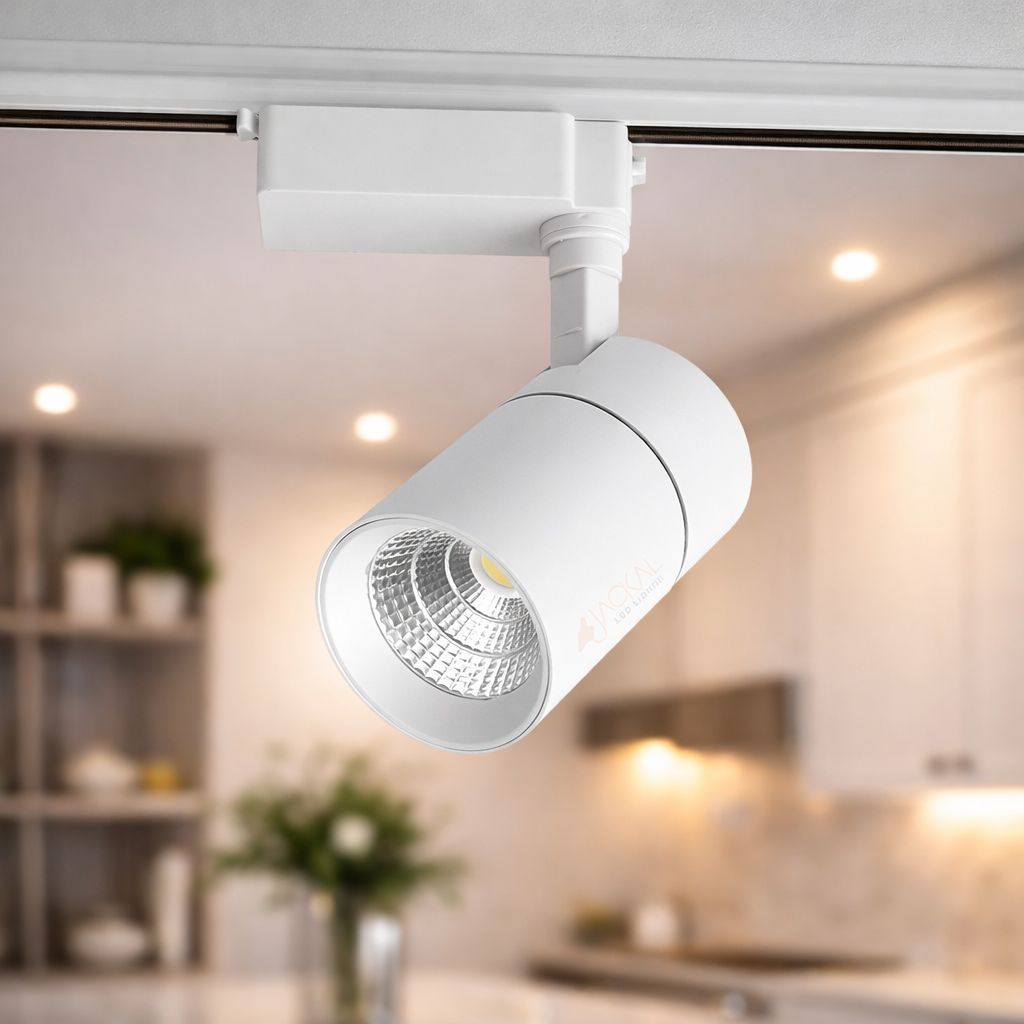 SPARKWORLD 20W LED Track Spot Light | Warm White Focus Light with Rotatable Head | Ceiling Mount | Ideal for Home Decor & Showrooms | Track Not Included