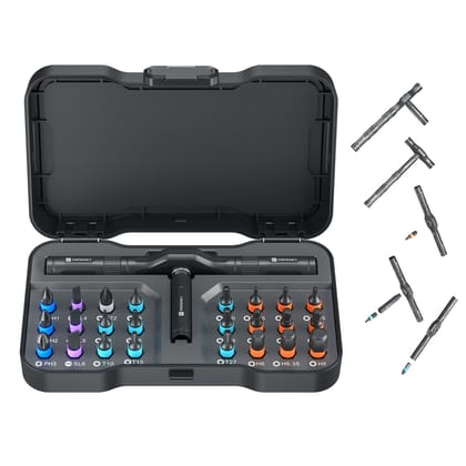 Portronics Bit Box Prime 24-in-1, 58-Tooth Ratchet, Tool Kit for Home - Black