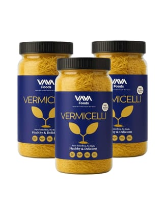 VAVA Foods Pure Semolina Vermicelli, 400g | Healthy, Nutrient-Rich & No Maida, Pack Of 3 VAVA Foods Pure Semolina Vermicelli, 400g | Healthy, Nutrient-Rich & No Maida, Pack Of 3