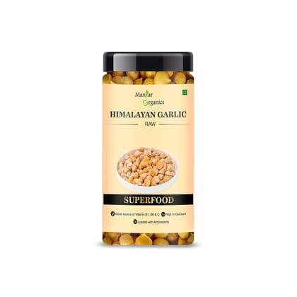 ManHar Organics Himalayan Garlic/ Kashmiri Lehsun/ Himalayan Single Clove Garlic or Snow Mountain Garlic 120gm Jar for strong Immunity & Diabetes (Himalayan garlic, 120gm)
