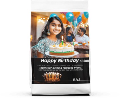 Any occasion customisation with occassion+message+name+photo+tea type 100 grams tea gift pack