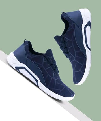 FK-LYSHA Navy-Blue Lightweight Sports Sneakers Sneakers For Men (Navy, Blue)