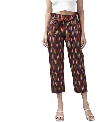 Women's Casual Printed Cotton Trouser Pant (Multicolor, L)-PID48595