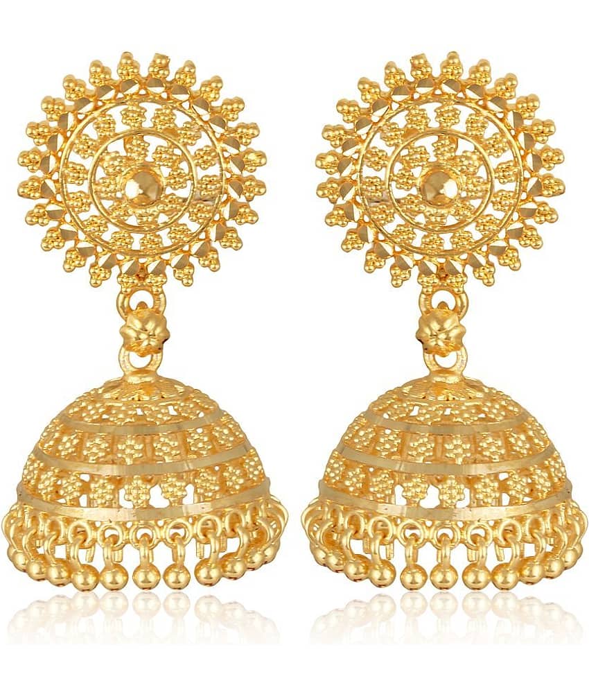 VIVASTRI Golden Jhumki Earrings ( Pack of 1 )