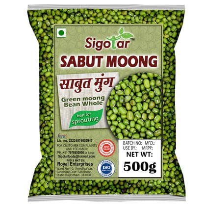 Sigotar Whole Moong Dal � 500g | Unpolished Green Gram | High Protein & Fiber | Natural & Fresh Sigotar Whole Moong Dal � 500g | Unpolished Green Gram | High Protein & Fiber | Natural & Fresh