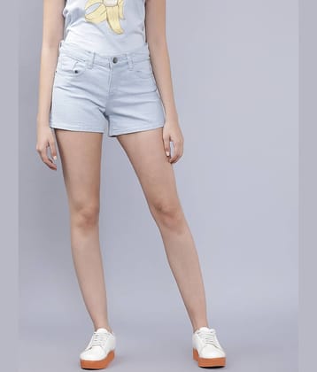 Tokyo Talkies Cotton Blend Skorts - Blue