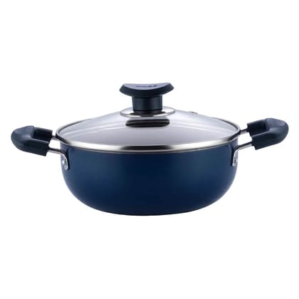 Vinod Zest Non-Stick Deep Kadai With Glass Lid (Size - 18cm/1.4ltr) by Mahavir Home Store Vinod Zest Non-Stick Deep Kadai With Glass Lid (Size - 18cm/1.4ltr) by Mahavir Home Store