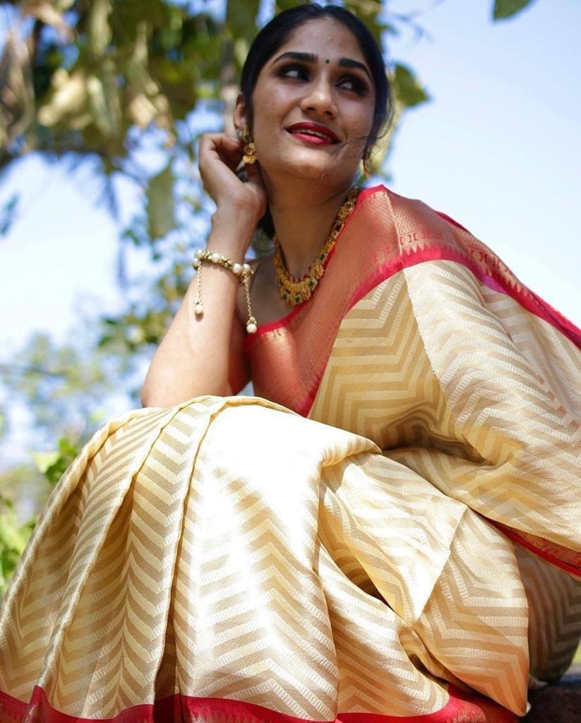Zari Work Silk Saree With Blouse Piece