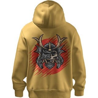 BULL CLOTHING Mens Samurai Helmet Graphic Hoodie - 60 Cotton 40 Poly 280 GSM Fleece Pullover Sweatshirt BULL CLOTHING Mens Samurai Helmet Graphic Hoodie - 60 Cotton 40 Poly 280 GSM Fleece Pullover Sweatshirt