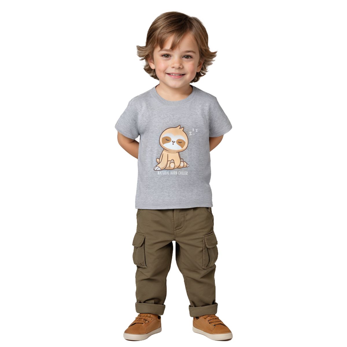 Boys T shirt Cotton Grey Heather Mélange Born Chiller