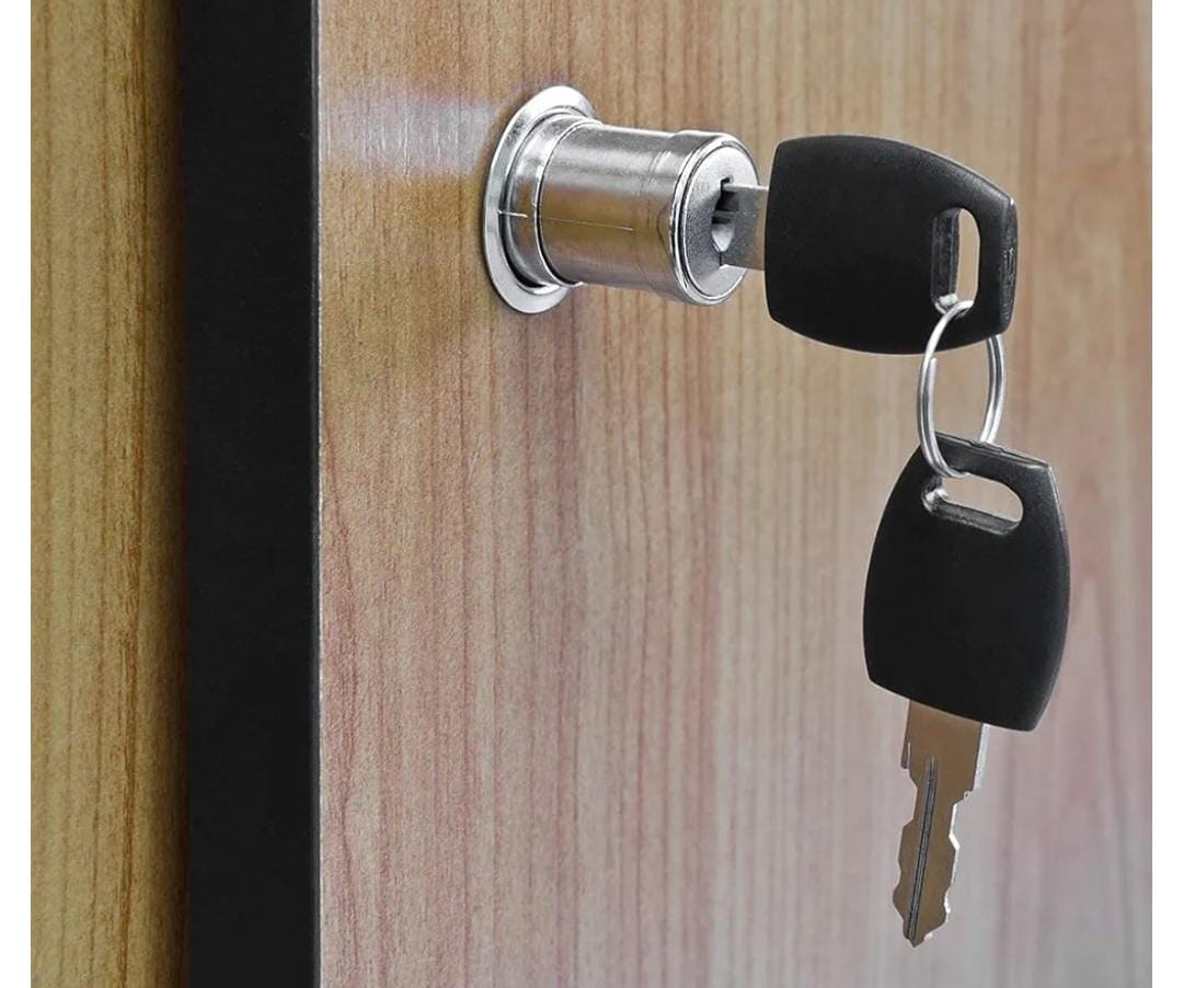 Adison Push Lock For Wardrobes Drawers Stainless Steel Pack Of 2 Pcs With 2 Keys