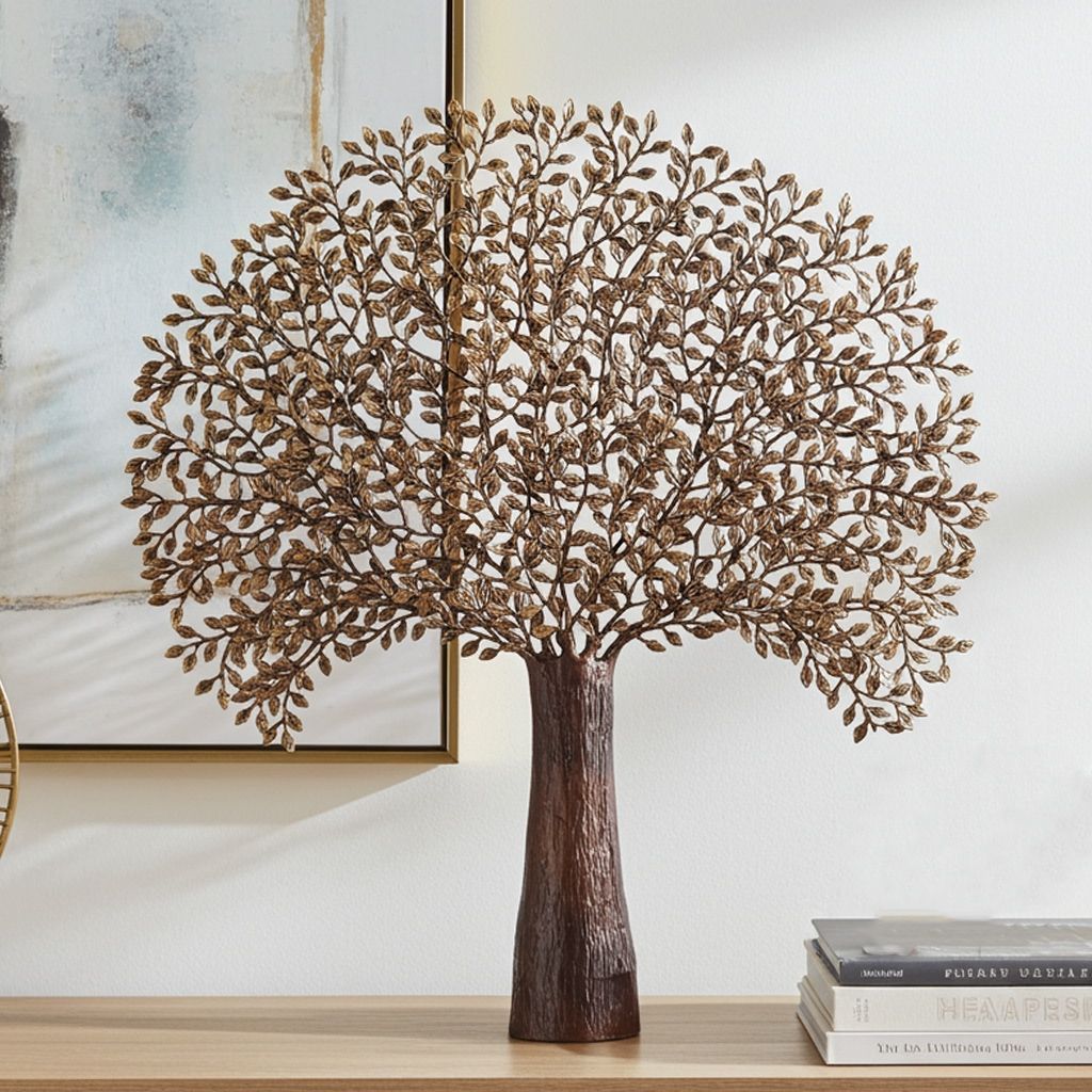 Brass Tree Wall Hanging Decorative Statue - Traditional Home Decor, Height : 45 Inch (BSMAS1308 E)