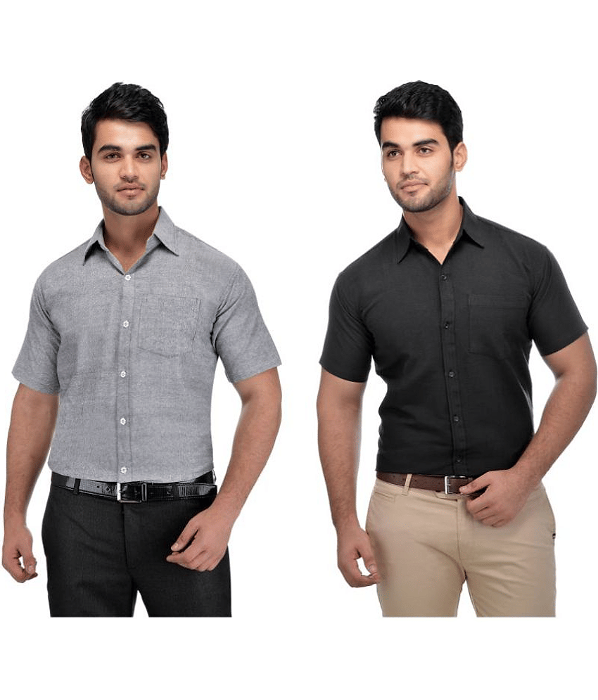 DESHBANDHU DBK Cotton Regular Fit Half Sleeves Men's Formal Shirt - Multi ( Pack of 2 )