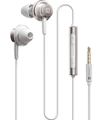 Portronics POR-3033 3.5 mm Wired Earphone In Ear Passive Noise cancellation White